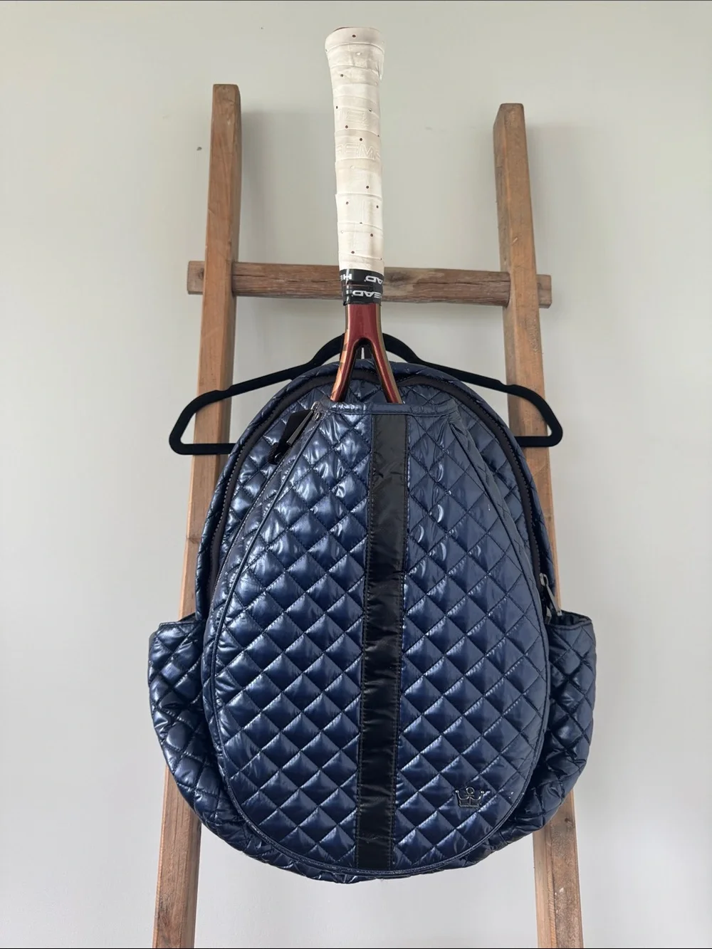 Oliver Thomas Navy Quilted Tennis Backpack Racquet Bag